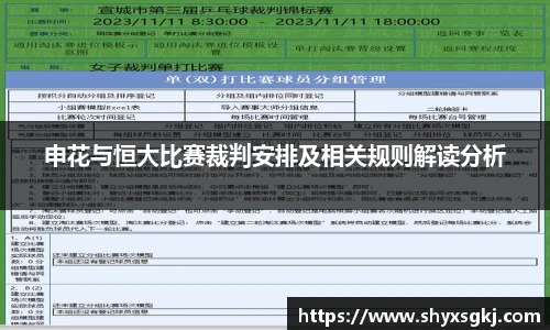申花与恒大比赛裁判安排及相关规则解读分析